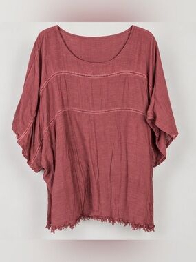 Ava & Viv Relaxed Tunic Top in Dusty Rose